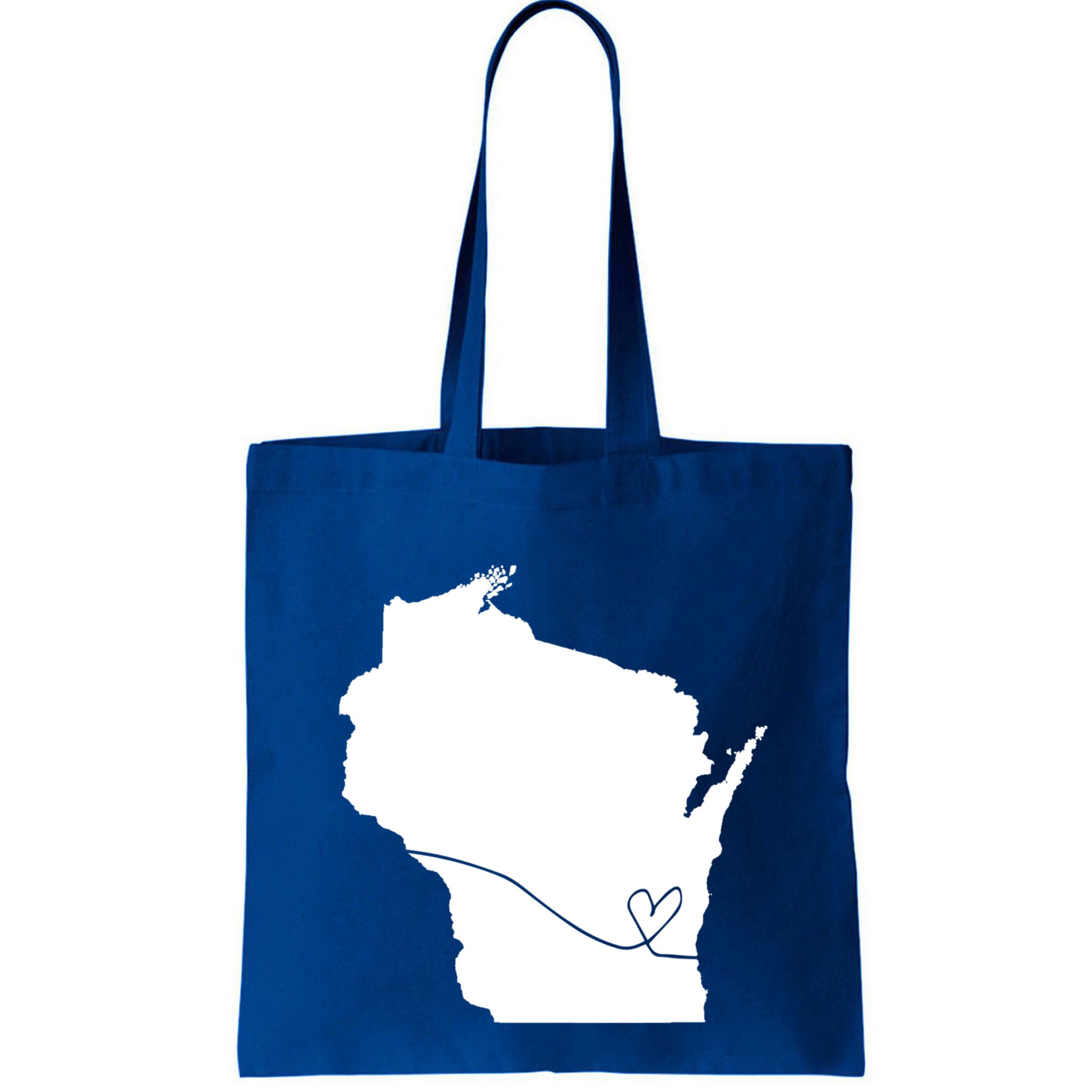 Wisconsin Love Heart Home State Midwest Wisco Vintage Retro Funny Gift Bag