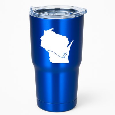Wisconsin Love Heart Home State Midwest Wisco Vintage Retro Funny Gift Tumbler