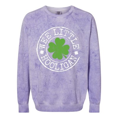 Wee Little Hooligan Funny Clovers Teen St Patrick's Day Colorblast Crewneck Sweatshirt