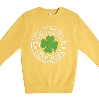 Wee Little Hooligan Funny Clovers Teen St Patrick's Day Premium Crewneck Sweatshirt