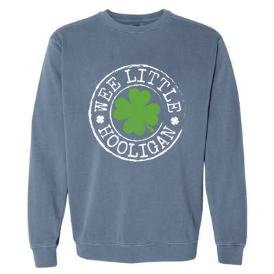 Wee Little Hooligan Funny Clovers Teen St Patrick's Day Garment-Dyed Sweatshirt