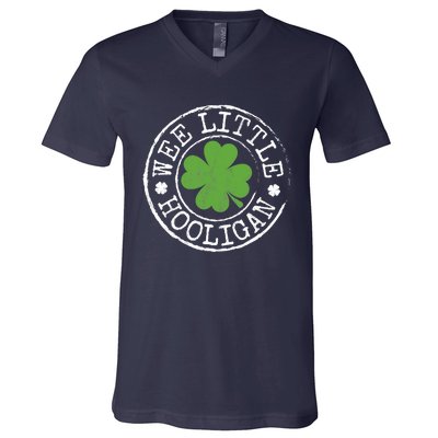 Wee Little Hooligan Funny Clovers Teen St Patrick's Day V-Neck T-Shirt