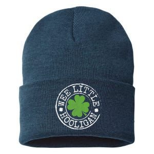 Wee Little Hooligan Funny Clovers Teen St Patrick's Day Sustainable Knit Beanie