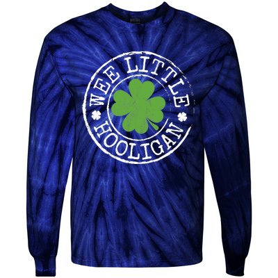 Wee Little Hooligan Funny Clovers Teen St Patrick's Day Tie-Dye Long Sleeve Shirt