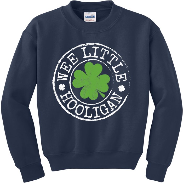 Wee Little Hooligan Funny Clovers Teen St Patrick's Day Kids Sweatshirt