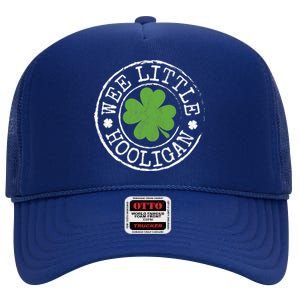 Wee Little Hooligan Funny Clovers Teen St Patrick's Day High Crown Mesh Back Trucker Hat