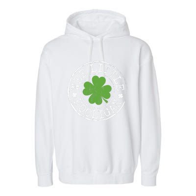 Wee Little Hooligan Funny Clovers Teen St Patrick's Day Garment-Dyed Fleece Hoodie