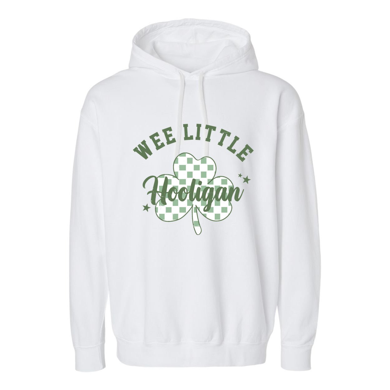 Wee Little Hooligan St Patricks Day Vintage Garment-Dyed Fleece Hoodie