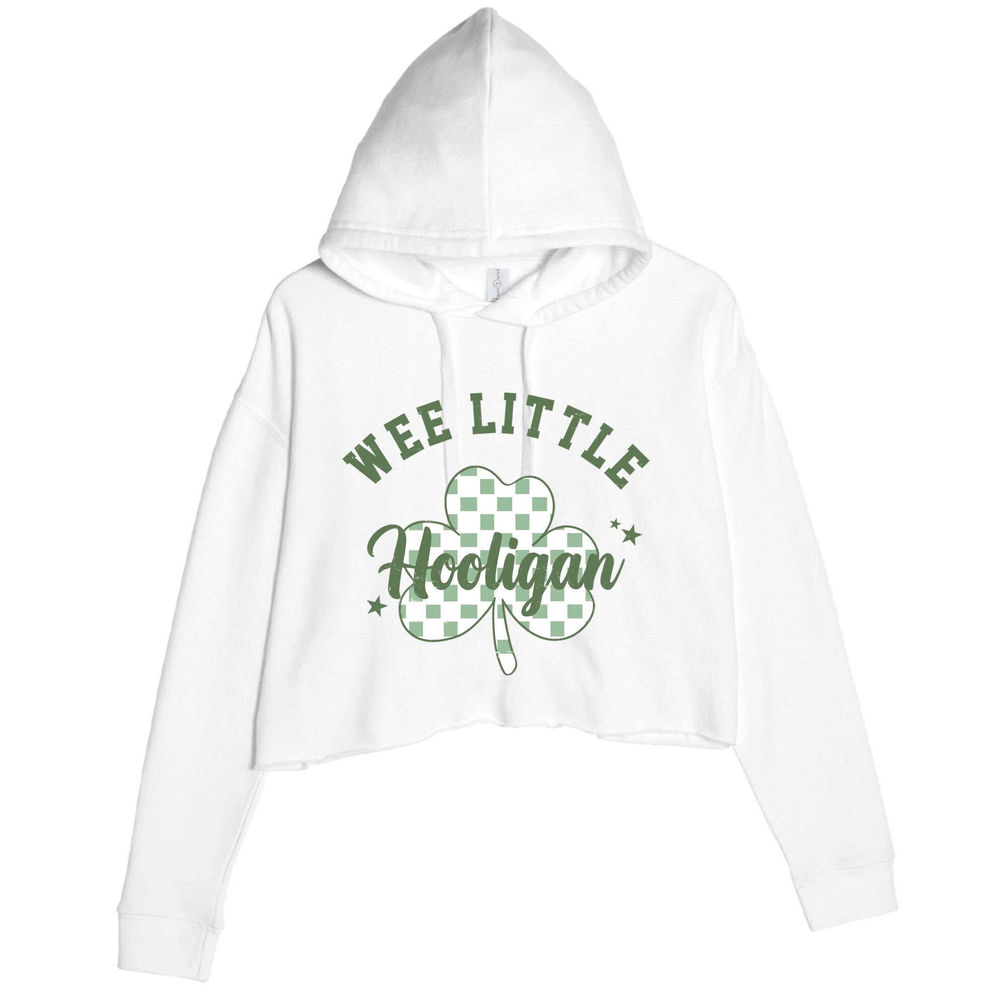 Wee Little Hooligan St Patricks Day Vintage Crop Fleece Hoodie
