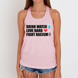 Water Love Hard Fight Racism Antigiftracism Gift Women's Knotted Racerback Tank