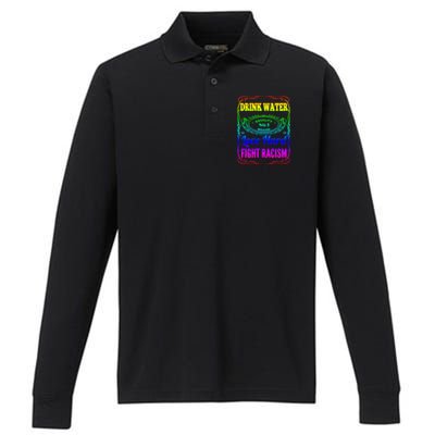 Water Love Hard Fight Racism Meaningful Gift Performance Long Sleeve Polo