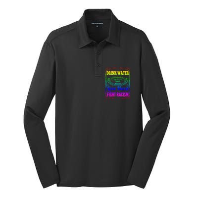 Water Love Hard Fight Racism Meaningful Gift Silk Touch Performance Long Sleeve Polo