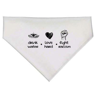 Water Love Hard Fight Racism Gift USA-Made Doggie Bandana