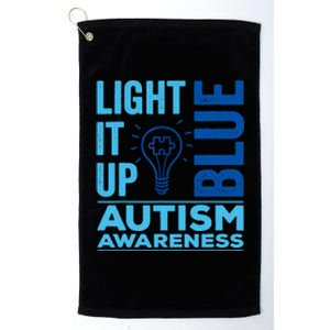 Women Light It Up Blue Autism Awareness Autistic Gift Platinum Collection Golf Towel