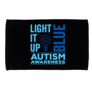 Women Light It Up Blue Autism Awareness Autistic Gift Microfiber Hand Towel