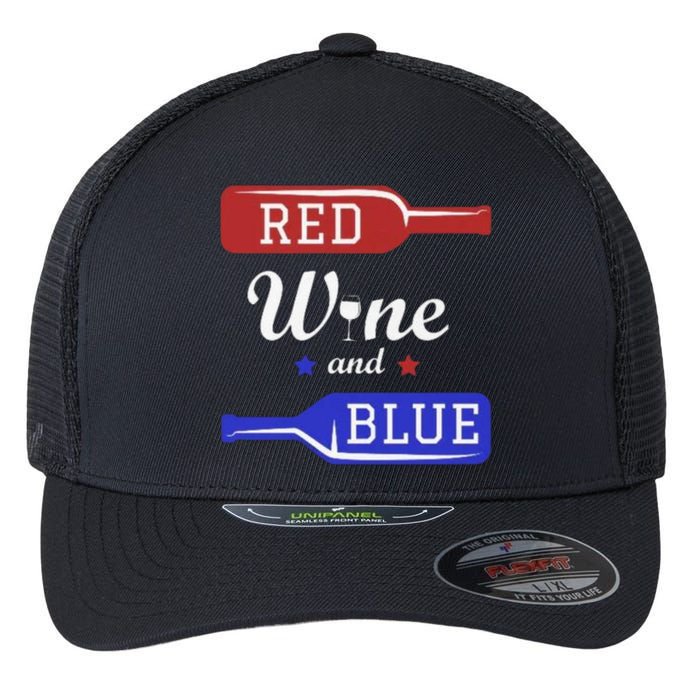 Wine Lover Independence Day Flexfit Unipanel Trucker Cap