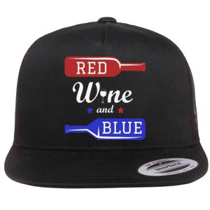 Wine Lover Independence Day Flat Bill Trucker Hat