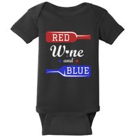 Wine Lover Independence Day Baby Bodysuit