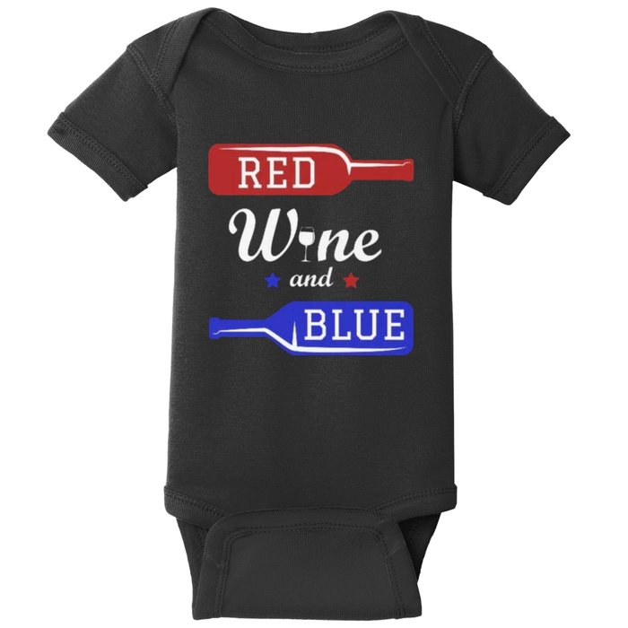 Wine Lover Independence Day Baby Bodysuit