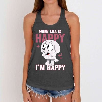 When Lila Is Happy Im Happy Funny Dog Women's Knotted Racerback Tank