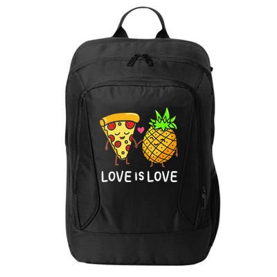 Womens Love Is Love Pineapple Pizza Forbidden Hawaiian Foodie Gift City Backpack