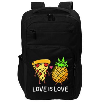 Womens Love Is Love Pineapple Pizza Forbidden Hawaiian Foodie Gift Impact Tech Backpack