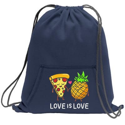 Womens Love Is Love Pineapple Pizza Forbidden Hawaiian Foodie Gift Sweatshirt Cinch Pack Bag