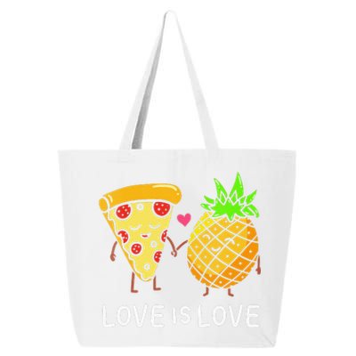 Womens Love Is Love Pineapple Pizza Forbidden Hawaiian Foodie Gift 25L Jumbo Tote