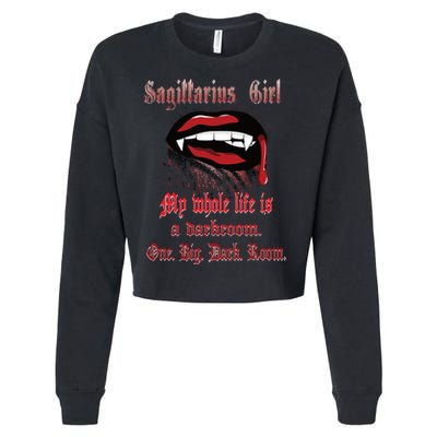 Whole Life Is A Darkroom Gothic Horoscope Sagittarius Gift Cropped Pullover Crew