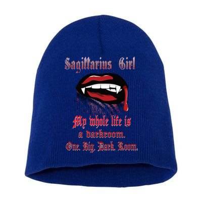 Whole Life Is A Darkroom Gothic Horoscope Sagittarius Gift Short Acrylic Beanie