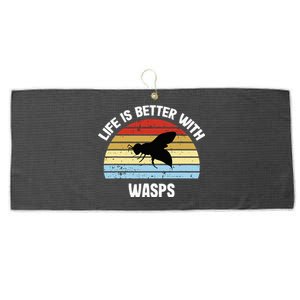 Wasp Life Is Better With Wasps Large Microfiber Waffle Golf Towel