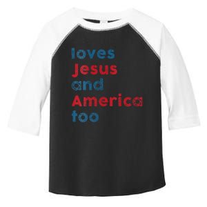 Womens Loves Jesus And America Too Patriotic  Proud Toddler Fine Jersey T-Shirt