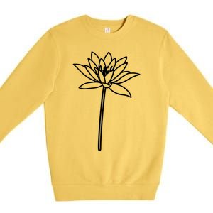 Water Lily July Birth Flower Floral Minimalist Personalized Gift Premium Crewneck Sweatshirt