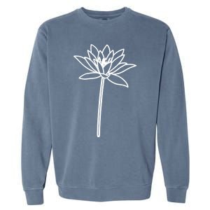 Water Lily July Birth Flower Floral Minimalist Personalized Gift Garment-Dyed Sweatshirt