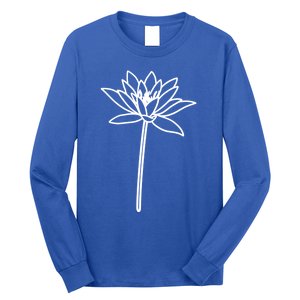 Water Lily July Birth Flower Floral Minimalist Personalized Gift Long Sleeve Shirt