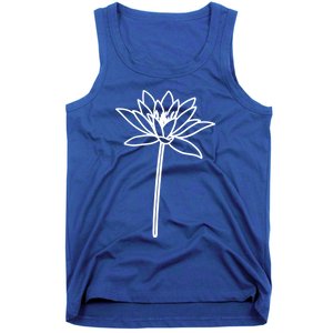 Water Lily July Birth Flower Floral Minimalist Personalized Gift Tank Top