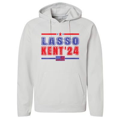 Womens Lasso Kent 24 Funny Usa Flag Sports 4th Of July Performance Fleece Hoodie