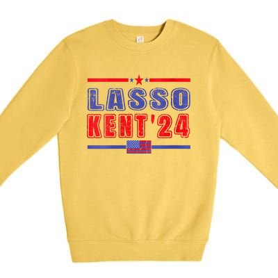 Womens Lasso Kent 24 Funny Usa Flag Sports 4th Of July Premium Crewneck Sweatshirt