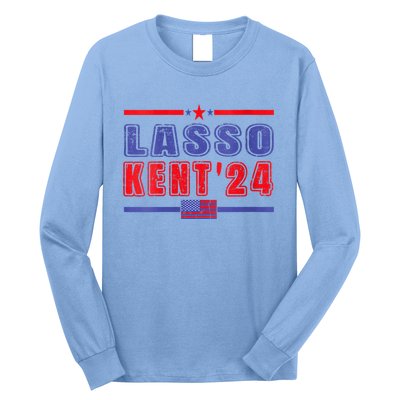 Womens Lasso Kent 24 Funny Usa Flag Sports 4th Of July Long Sleeve Shirt