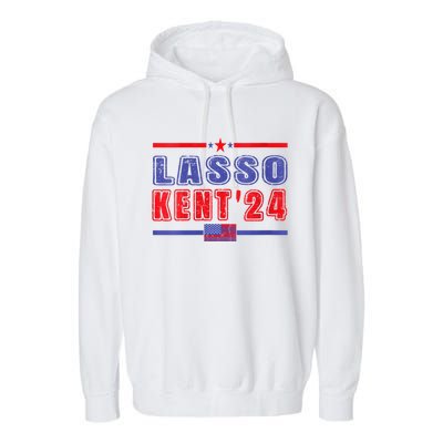 Womens Lasso Kent 24 Funny Usa Flag Sports 4th Of July Garment-Dyed Fleece Hoodie