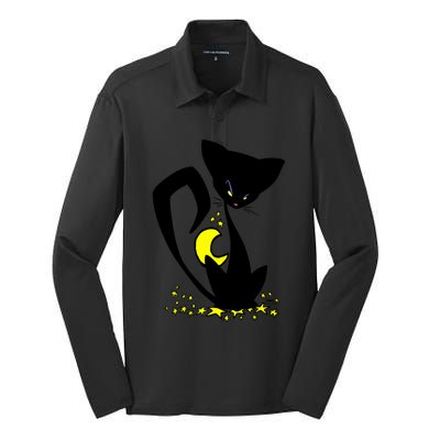 Wicked Little Kitty Silk Touch Performance Long Sleeve Polo