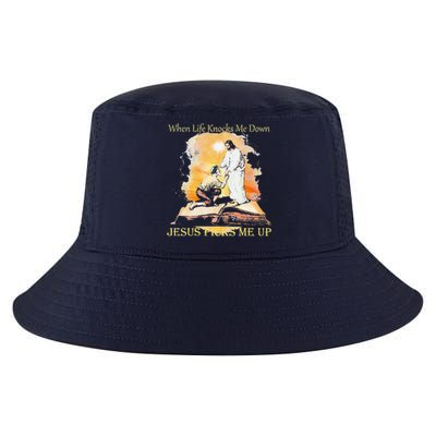 When Life Knocks Me Down Jesus Picks Me Up Cool Comfort Performance Bucket Hat