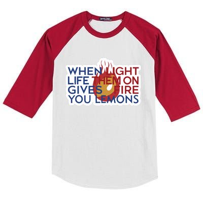 When Light Life Them On Gives Fire You Lemons Kids Colorblock Raglan Jersey