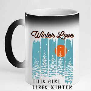 Winter Love Likes Nature Winter Days Cool Gift 11oz Black Color Changing Mug