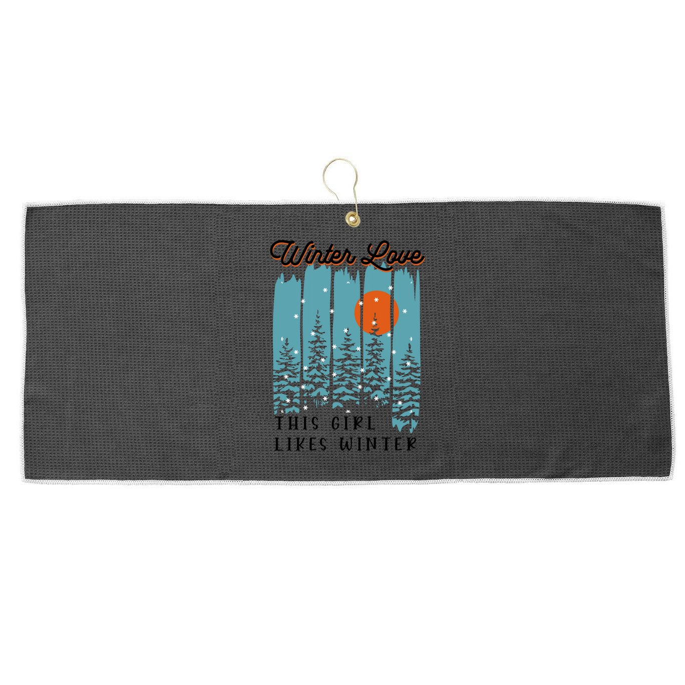Winter Love Likes Nature Winter Days Cool Gift Large Microfiber Waffle Golf Towel