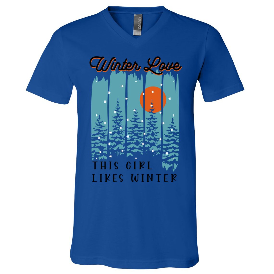 Winter Love Likes Nature Winter Days Cool Gift V-Neck T-Shirt