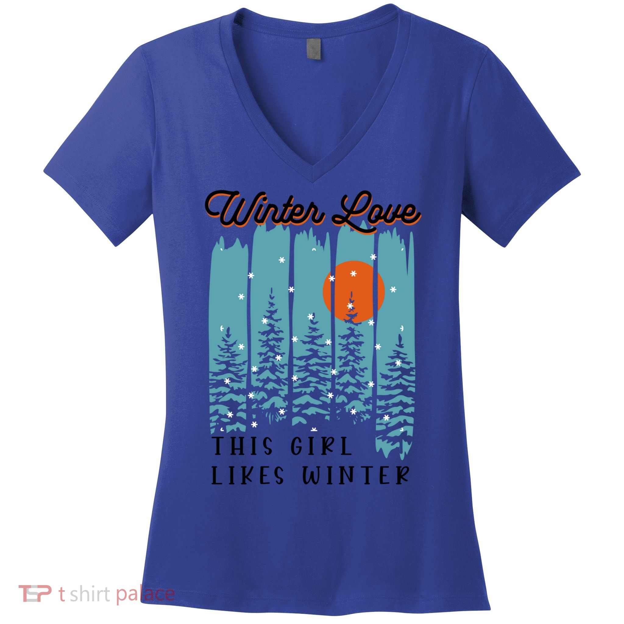Winter Love Likes Nature Winter Days Cool Gift Women's V-Neck T-Shirt