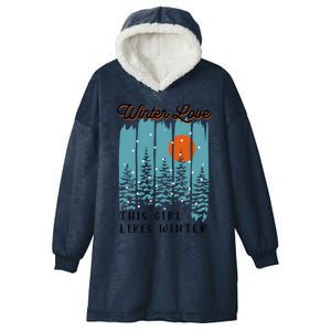 Winter Love Likes Nature Winter Days Cool Gift Hooded Wearable Blanket