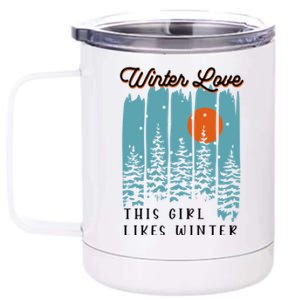 Winter Love Likes Nature Winter Days Cool Gift 12 oz Stainless Steel Tumbler Cup