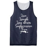 Wo Live Laugh Lay Down Suppressive Fire V-Neck Mesh Reversible Basketball Jersey Tank